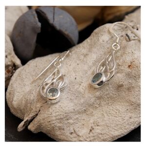 Rennie Mackintosh Drop Earrings Sterling Silver With Blue Topaz Hamilton & Young